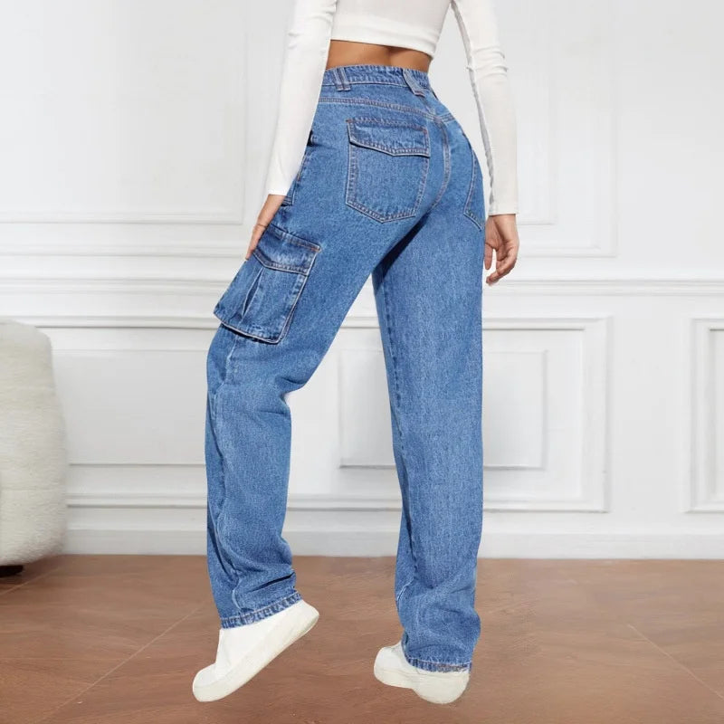 Women’s American Retro High Waist Workwear Jeans