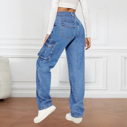 Women’s American Retro High Waist Workwear Jeans