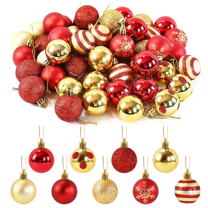 50Pcs Christmas Tree Baubles Set