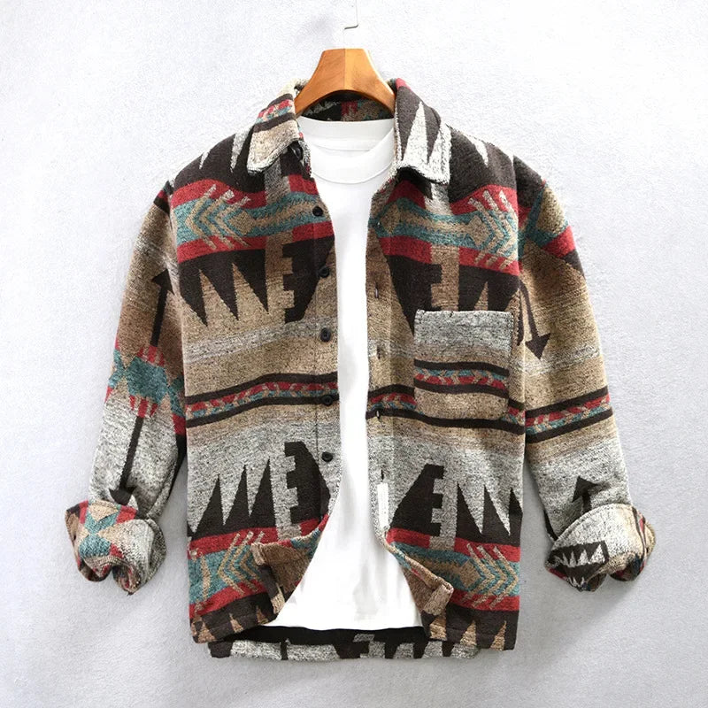 Men’s Vintage Printed Wool Shirt