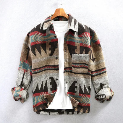 Men’s Vintage Printed Wool Shirt