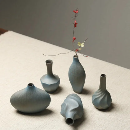 Japanese-Style Terracotta Flower Vase