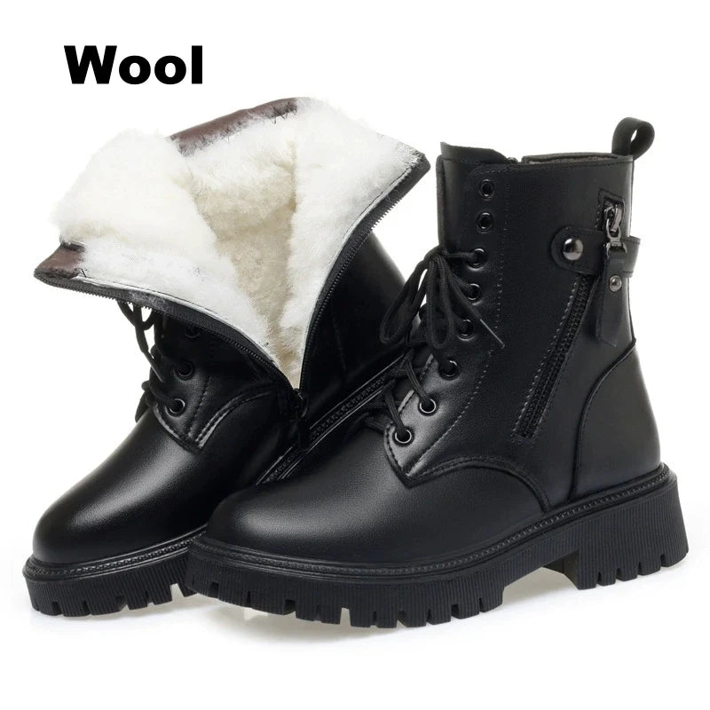 WOIZGIC Women’s Genuine Leather Ankle Boots