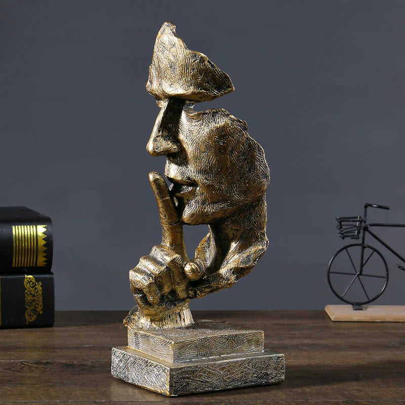 Nordic “Silence Is Golden” Resin Sculpture