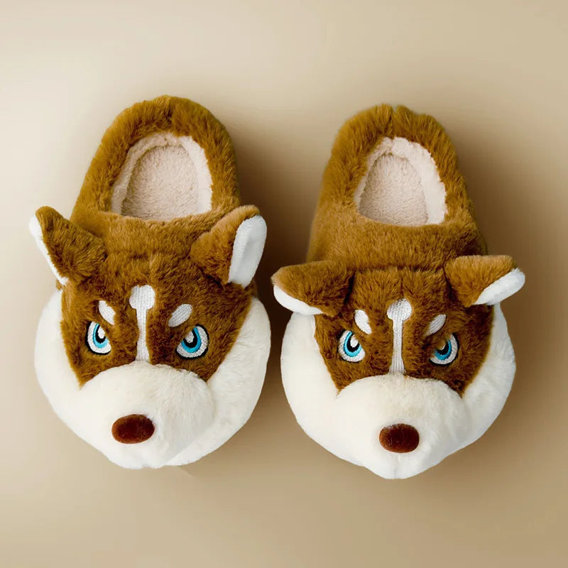 Cartoon Dog Cotton Slippers