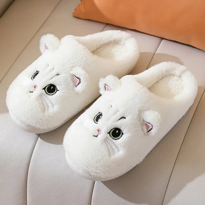 Winter Cat Plush Slippers for Women & Men