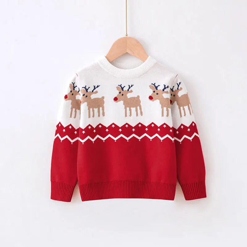 Kids Cartoon Pullover Sweater – Autumn Christmas & New Year Knitted Tops for Boys & Girls