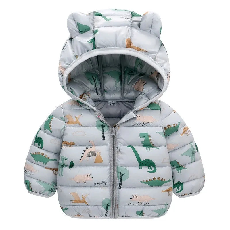 Kids Lightweight Hooded Down Jacket – Autumn Winter Warm Coat for Boys & Girls, Baby Outerwear, Holiday Gift