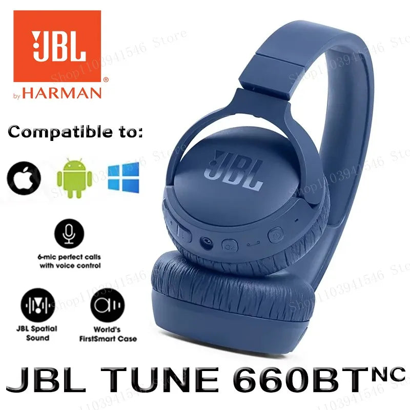 JBL Tune 660NC Wireless On-Ear Headphones – Bluetooth 5.0, Noise Cancelling, Gaming & Sports Headset with Handsfree Calling