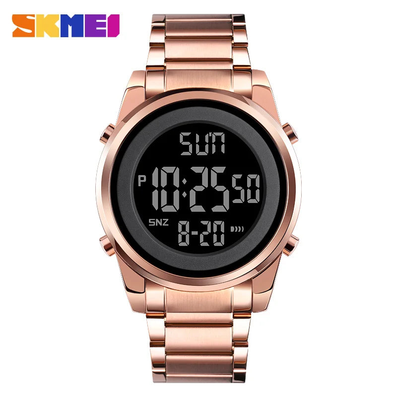 Luxury Waterproof Stainless Steel Men’s Digital Sports Watch
