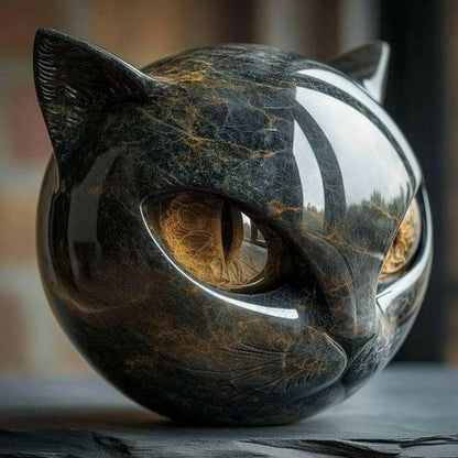 Decorative Black Cat Resin Stone Figurine