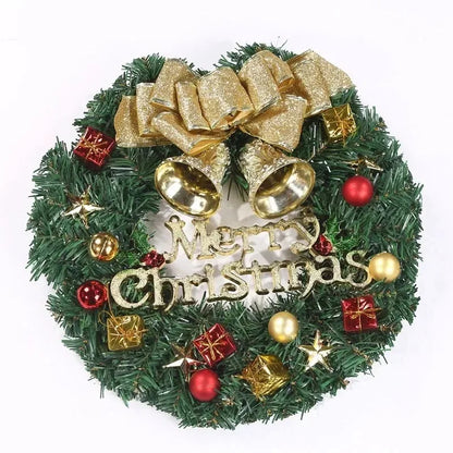 30cm Christmas Wreath with Bells, Gift Bow & Stars