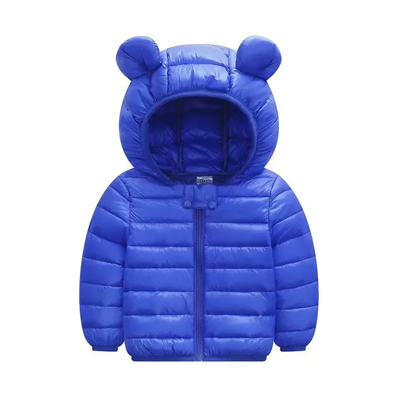Kids Lightweight Hooded Down Jacket – Autumn Winter Warm Coat for Boys & Girls, Baby Outerwear, Holiday Gift