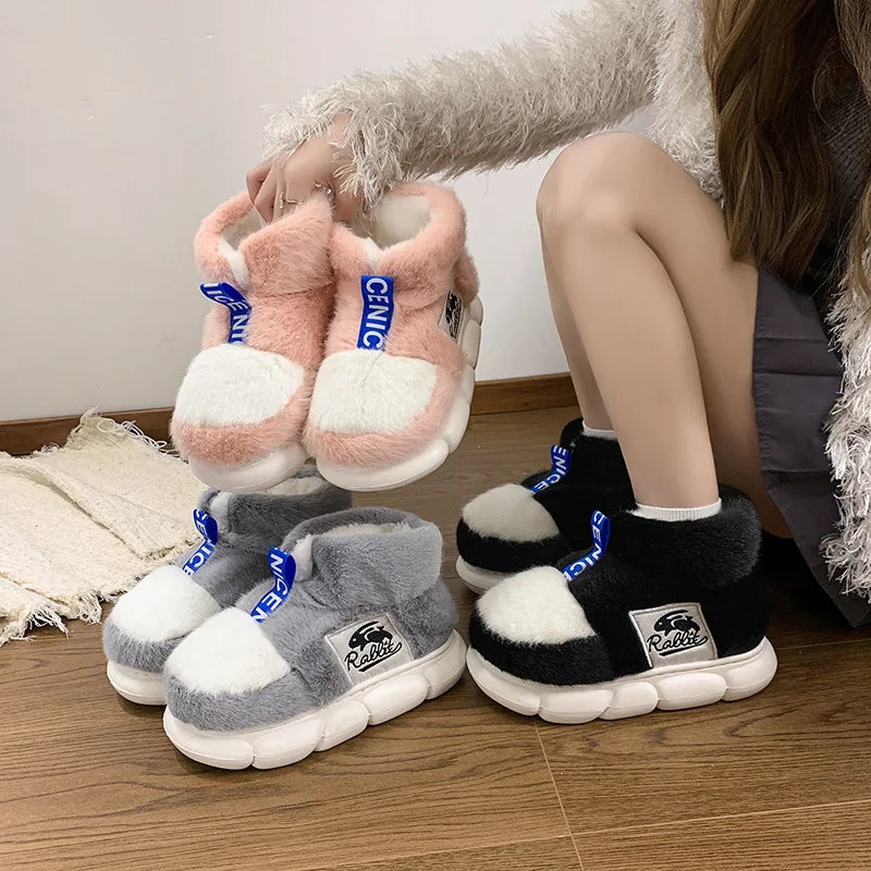 Winter Plush Cotton Slippers for Men & Women