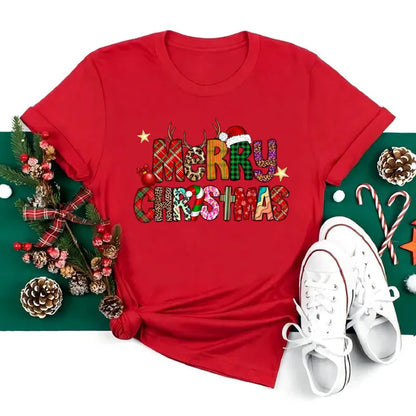 Funny Santa Print Christmas Women's T-Shirt