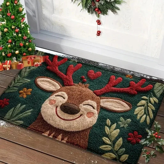 Christmas Gingerbread & Santa Door Mat – Indoor/Outdoor Holiday Welcome Rug, Festive Merry Christmas Foot Mat for Home Decor 2025-2026