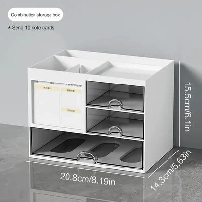 Desktop Drawer Organizer Storage Box with Pen Holder – Multi-Compartment Office Desk Organizer for Stationery, Makeup, School & Home Supplies