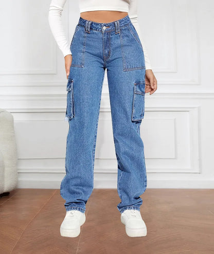 Women’s American Retro High Waist Workwear Jeans