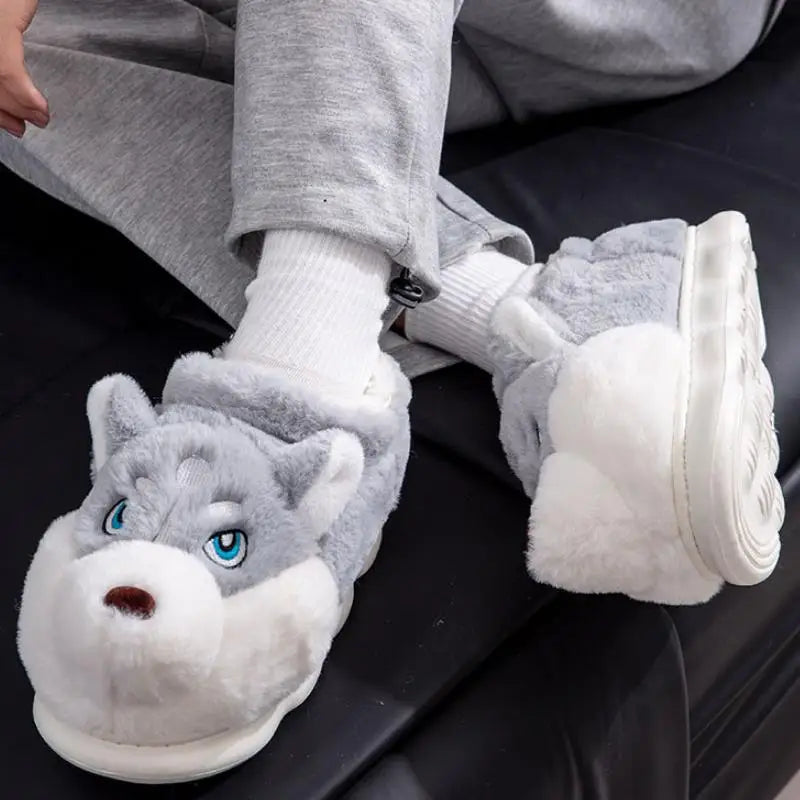 Cartoon Dog Cotton Slippers
