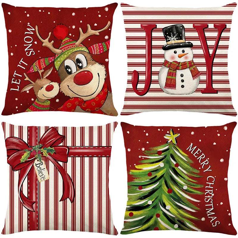 45cm Christmas Cushion Cover – Festive Holiday Pillowcase for Home Decor, Xmas & New Year 2025-2026 Decorations