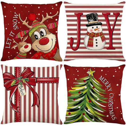 45cm Christmas Cushion Cover – Festive Holiday Pillowcase for Home Decor, Xmas & New Year 2025-2026 Decorations