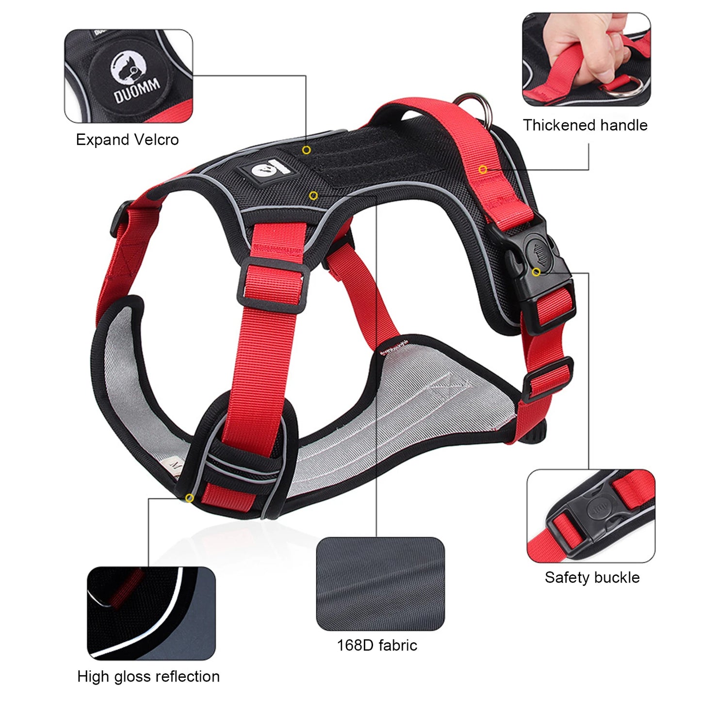Reflective Tactical Dog Harness – Waterproof 1680D Oxford Vest for Medium & Large Dogs