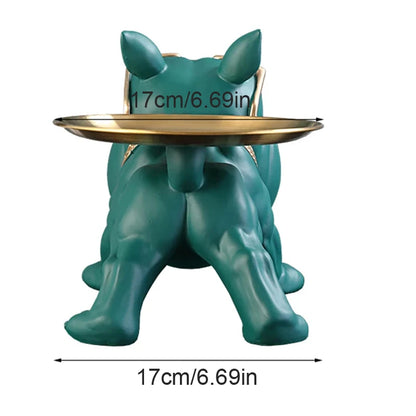 30cm Bulldog Resin Figurine with Storage Box