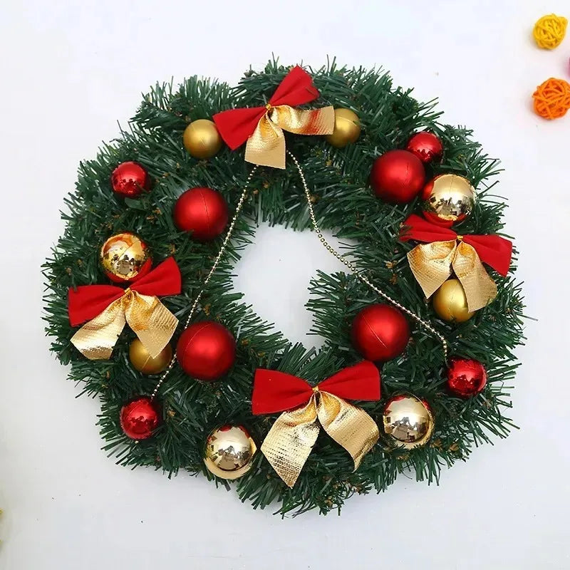 30cm Christmas Wreath with Bells, Gift Bow & Stars