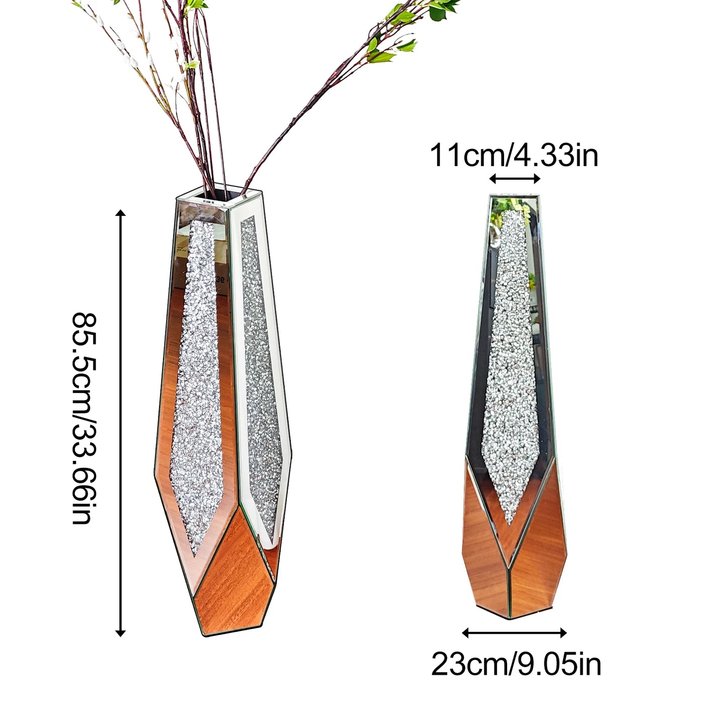 Tall Floor Mirror Glass Vase