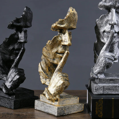 Nordic “Silence Is Golden” Resin Sculpture