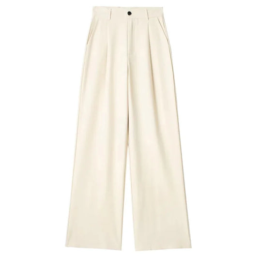 Women’s High-Waist Wide-Leg Suit Pants – Formal Office Wear Striped Trousers
