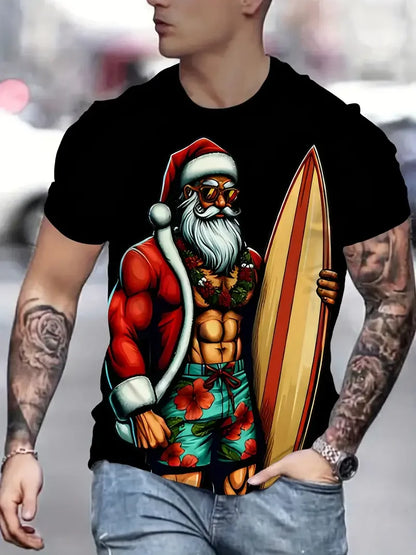 Men’s Christmas 3D Santa Claus Print T-Shirt