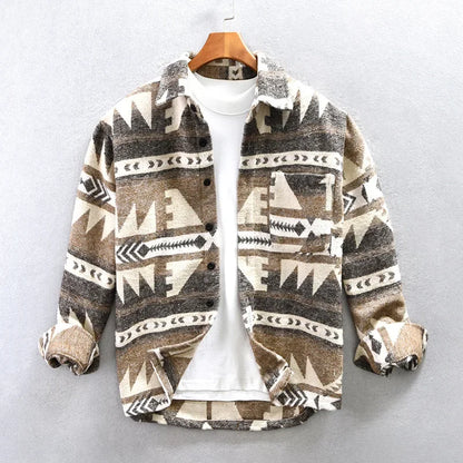 Men’s Vintage Printed Wool Shirt