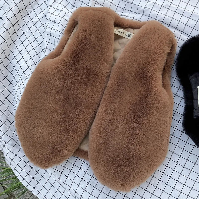 Baby Girls Faux Fur Vest Winter Coat Christmas Kids Warm Sleeveless Outerwear Infant Kids Vest Outfits