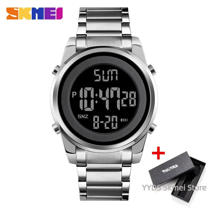 Luxury Waterproof Stainless Steel Men’s Digital Sports Watch