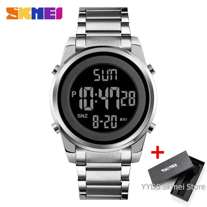 Luxury Waterproof Stainless Steel Men’s Digital Sports Watch