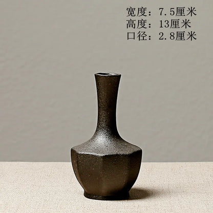 Japanese-Style Terracotta Flower Vase