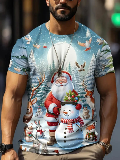 Men’s 3D Snowman Graphic T-Shirt