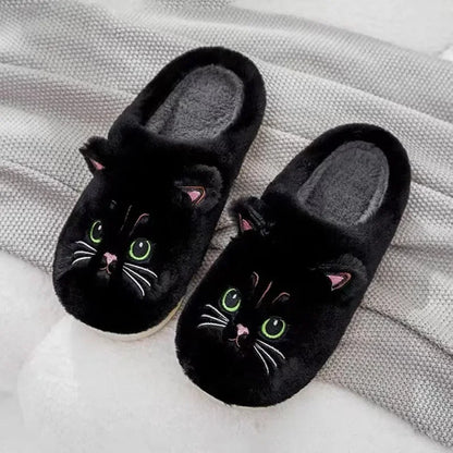 Winter Cat Plush Slippers for Women & Men