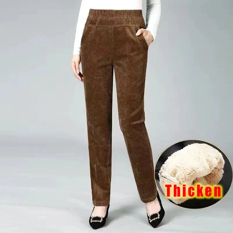 Women's High-Waisted Fleece Lined Pencil Pants