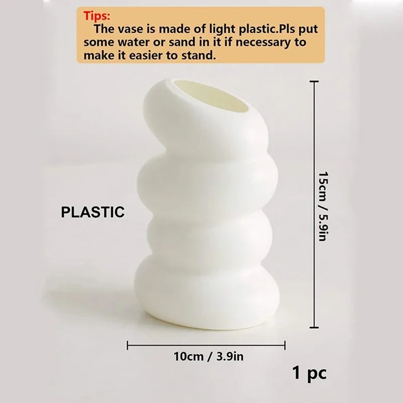 Nordic White Spiral Plastic Vase