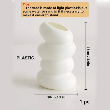 Nordic White Spiral Plastic Vase