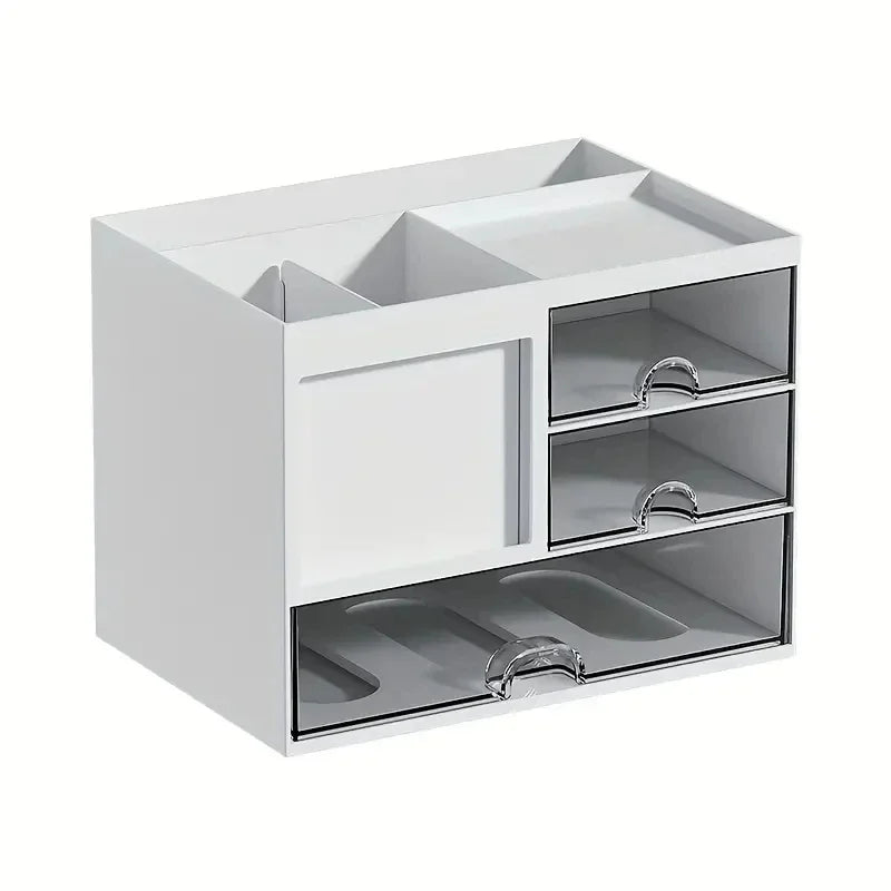 Desktop Drawer Organizer Storage Box with Pen Holder – Multi-Compartment Office Desk Organizer for Stationery, Makeup, School & Home Supplies