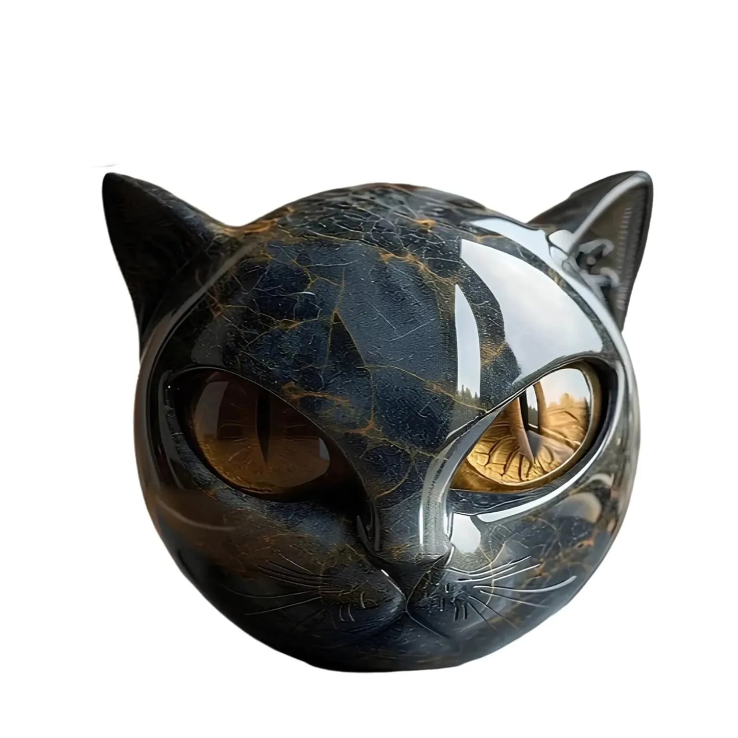 Decorative Black Cat Resin Stone Figurine