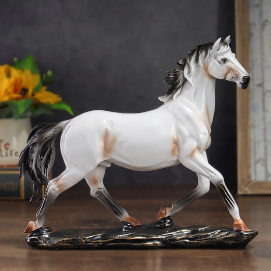 Chinese-Style Vintage Resin Horse Sculpture