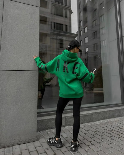 Women’s Printed Loose Hoodie