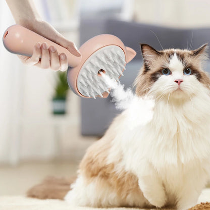 A Fantastic Rechargeable Self-Cleaning Pet Grooming Brush with Mist – For Cats & Dogs