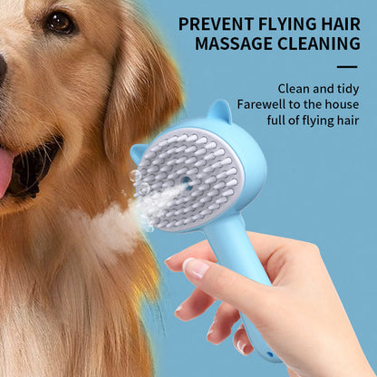 A Fantastic Rechargeable Self-Cleaning Pet Grooming Brush with Mist – For Cats & Dogs