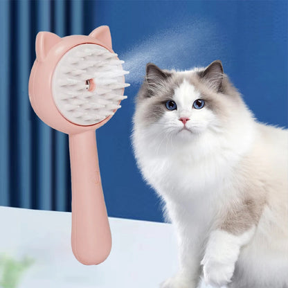 A Fantastic Rechargeable Self-Cleaning Pet Grooming Brush with Mist – For Cats & Dogs