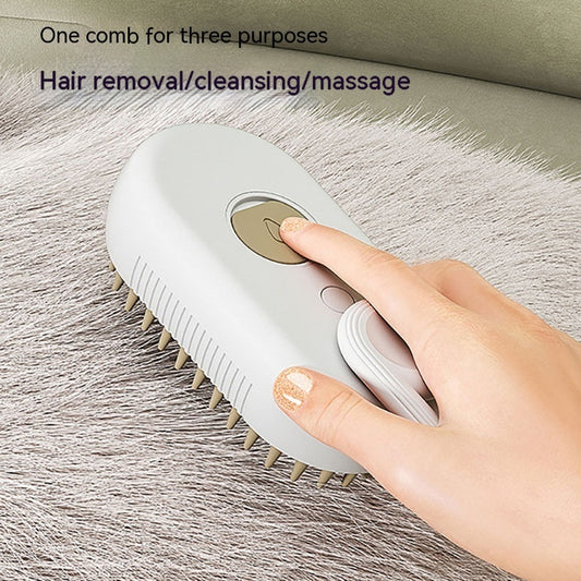 3-in-1 Electric Pet Grooming Brush – Steam Massage & Hair Removal for Cats & Dogs